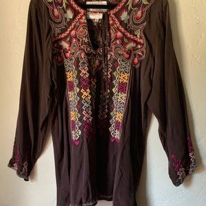 Johnny Was / Biya Silk Embroidered Top